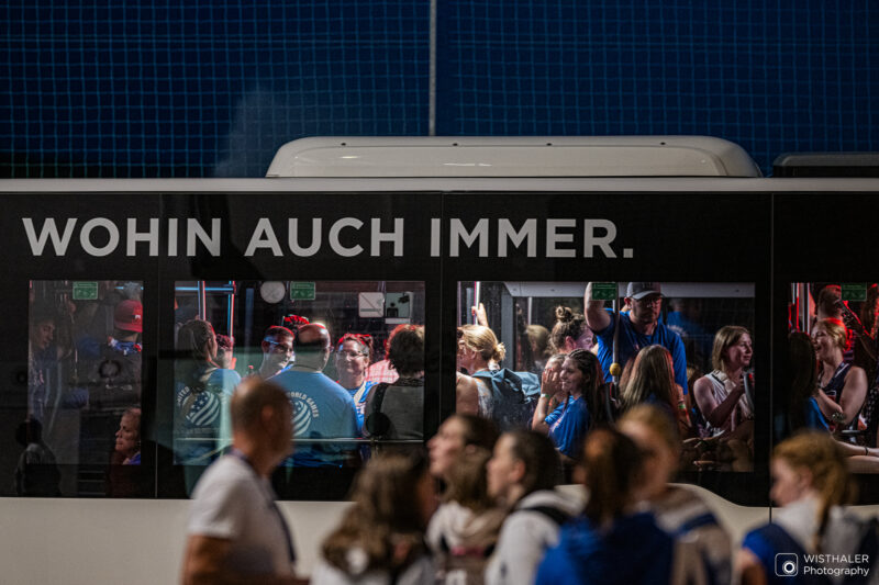 Shuttle-Bus-Transport bei den United World Games